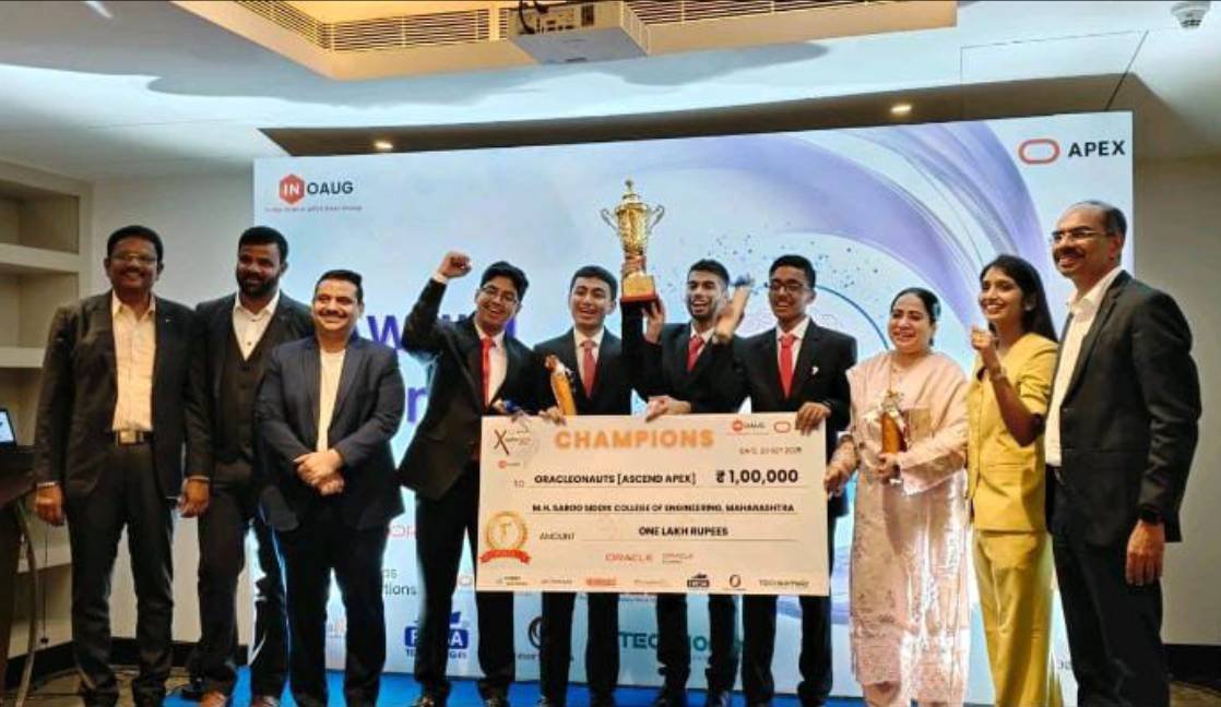MHSSCE T.E. IT Students Triumph at Xcelerate 2025 Oracle APEX Hackathon